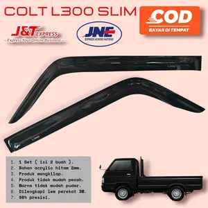 Talang Air Mobil Mitsubishi L300 Model Slim 4 Pintu Hitam Riben Glossy - Penutup
