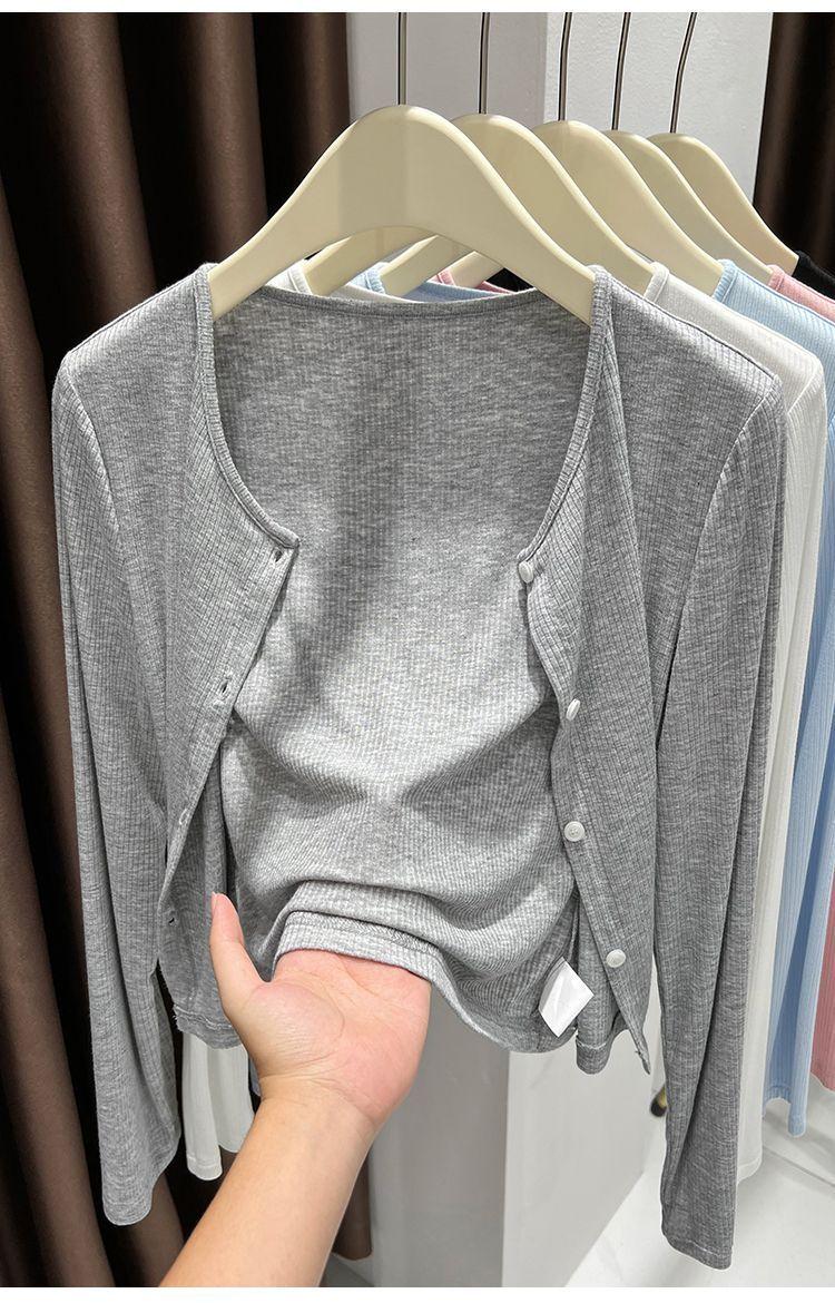 Product Introduction of Tiktok recommendation gray yarn cardigan, thin coat, sunscreen blouse, scarf, women's new office air conditioning shirt, suitable for summer, can be worn outside 16