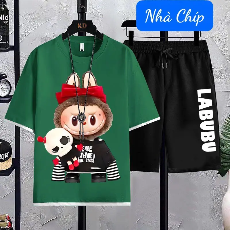 Bộ bé trai in hình Lububu, chất thun cotton mềm mịn, size từ 10-60kg