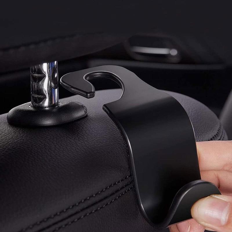 Universal Car Headrest Hook, S-shaped Design Car Back Seat Organizer Hanger, Rotatable Clamp-on Car Storage Hook for Bag Purse Cloth Grocery 3