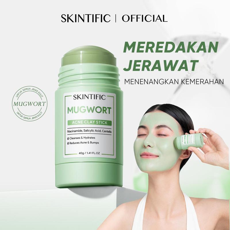 【Campaign2】SKINTIFIC Mugwort Anti Pores & Acne Clay Stick Masker 40g ...