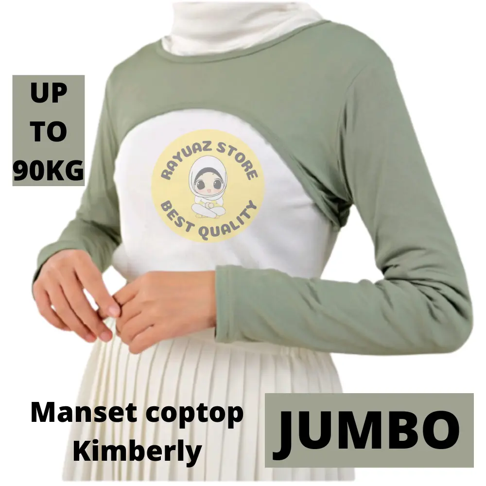 Manset Lengan Panjang Crop Top Long Balero Kimberly Jumbo Dalaman Baju Atasan Muslim Spandex Wanita Kaos Nyaman Hitam