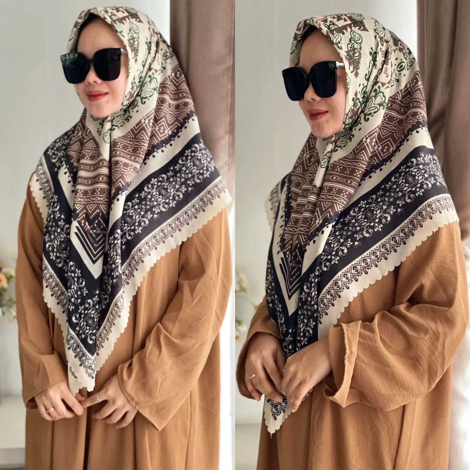Hijab Segi Empat Voal Lasercut Motif