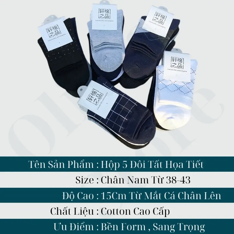 Hộp 5 Đôi Tất dài nam cao cấp,lịch sự Menswear 2