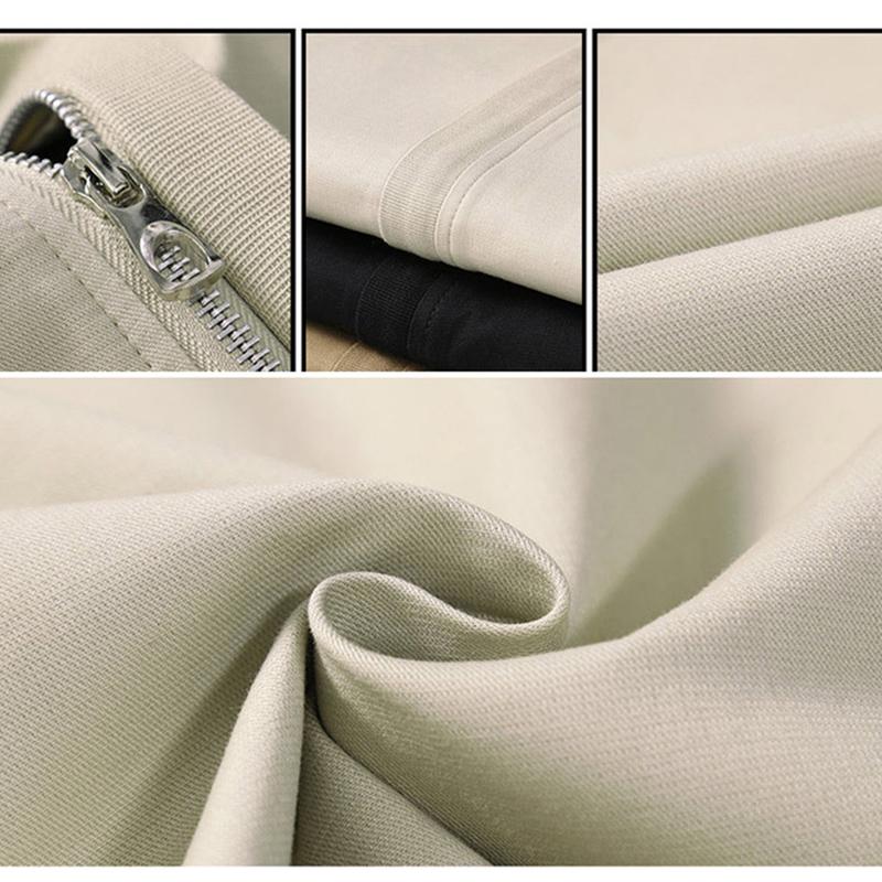 Casual Men Autumn Solid Color Stand Collar Zipper Pockets Thin Slim Blazer Coat 8