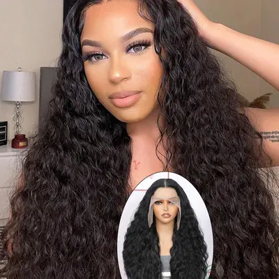 Burgundy water wave black lace wig orders