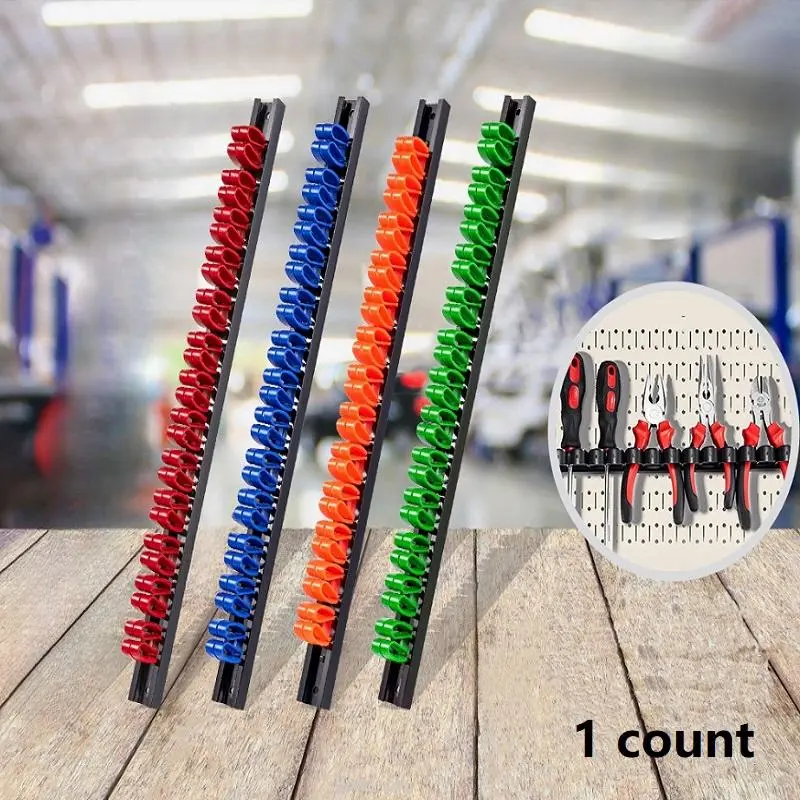 Screwdriver Organizer, 1 Count Wall Mounted Workshop Tool Storage Rack for Wrenches and Pliers, Durable High Tension Clips, Easy Installation, Space-saving Design for Home and Garage Organization