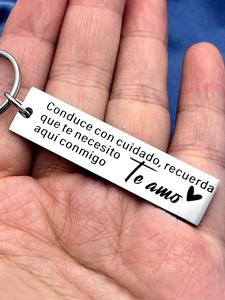 Llavero de Acero Inoxidable con Frase Inspiradora, Llavero de Forma Redonda con Diseño del Alfabeto, Anillo para Llaves con Hebilla de Anillo, Ideal para Decoración