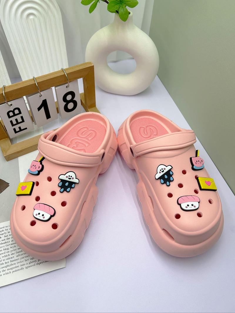 Product Introduction of Women's Cute Cartoon Charm Decorated Clogs, Casual Soft Comfortable Home Slippers, Non-slip Slippers for Indoor & Outdoor Wear, Walking Shoes 7