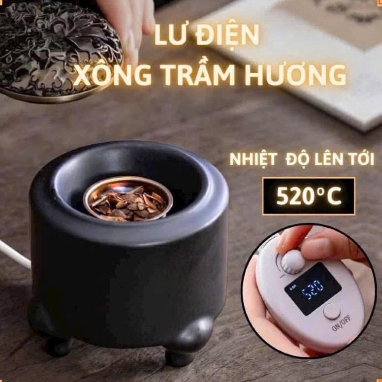 Lư điện xông trầm mẫu mới 2025 - nhiệt cao lên đến 520 độ đốt được các loại trầm hương - THế hệ mới - bền làm nóng nhanh chưa đến 10s