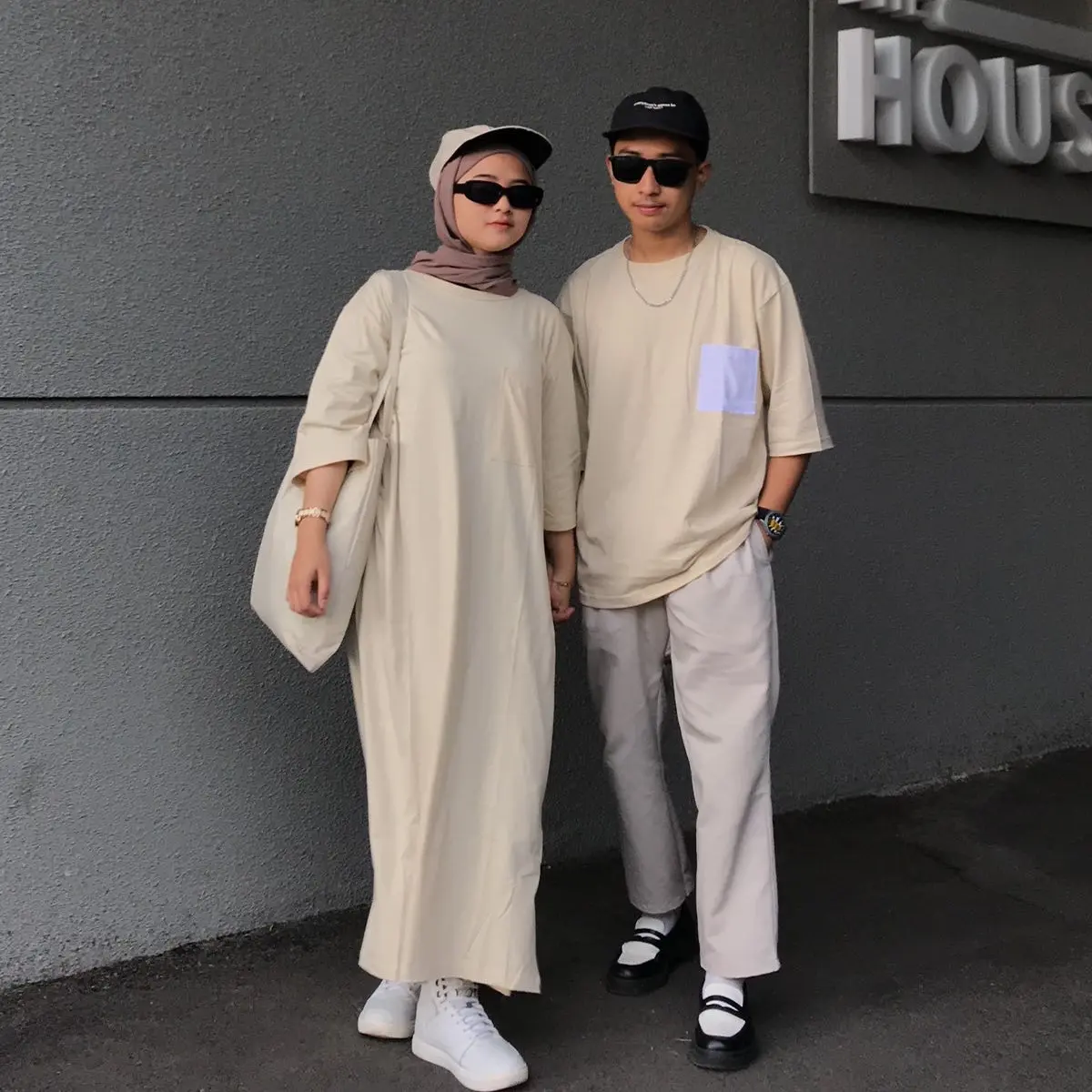 Couple T-shirt by.hananiaa bahan cotton  Combed  30s Baju Basic Pasangan Dress Kaos Tunik Polos Katun Muslim Gamis Panjang Wanita