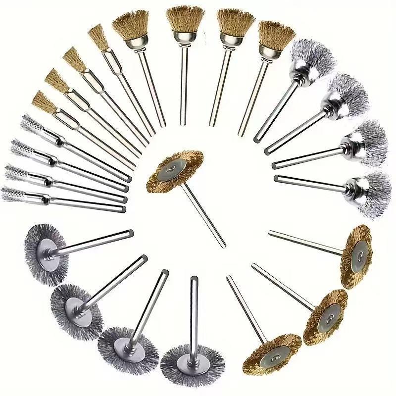 Bowl Shaped Brush Set, 24pcs/set Bowl Shaped Brush Set, Electric Tool Accessories for Cleaning, Deburring, Polishing, Grinding, Rust Removal 0