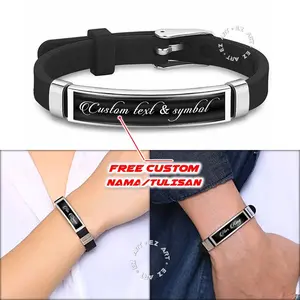 GELANG TANGAN STRAP SILICON CUSTOM NAMA TANGGALL NOMOR KEKINIAN DENGAN DESIGN TERKINI YANG TENTUNYA MODIS