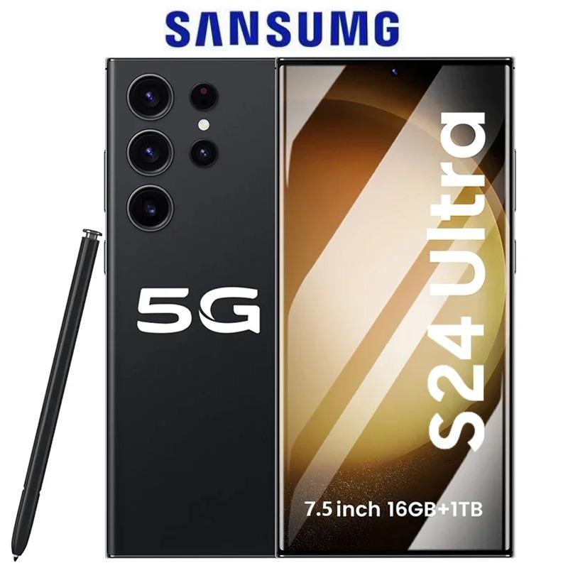 【1 Year Warranty】100% Genuine  S24 Ultra Smartphone 7.5 Inch 5g Full Screen 16Gb+768Gb Supports 2 Si