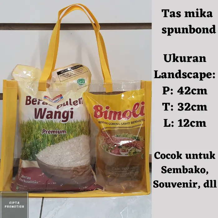 Tas Mika Spunbond Transparan Goodie Bag Spunbond Souvenir Sembako Souvenir Belanja