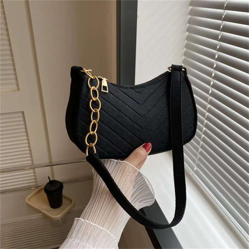 Vintage style Retro underarm bag Minimalist Felt Solid color Shoulder bag  fashion Women's Casual purse for Daily use Travel essential Shopping