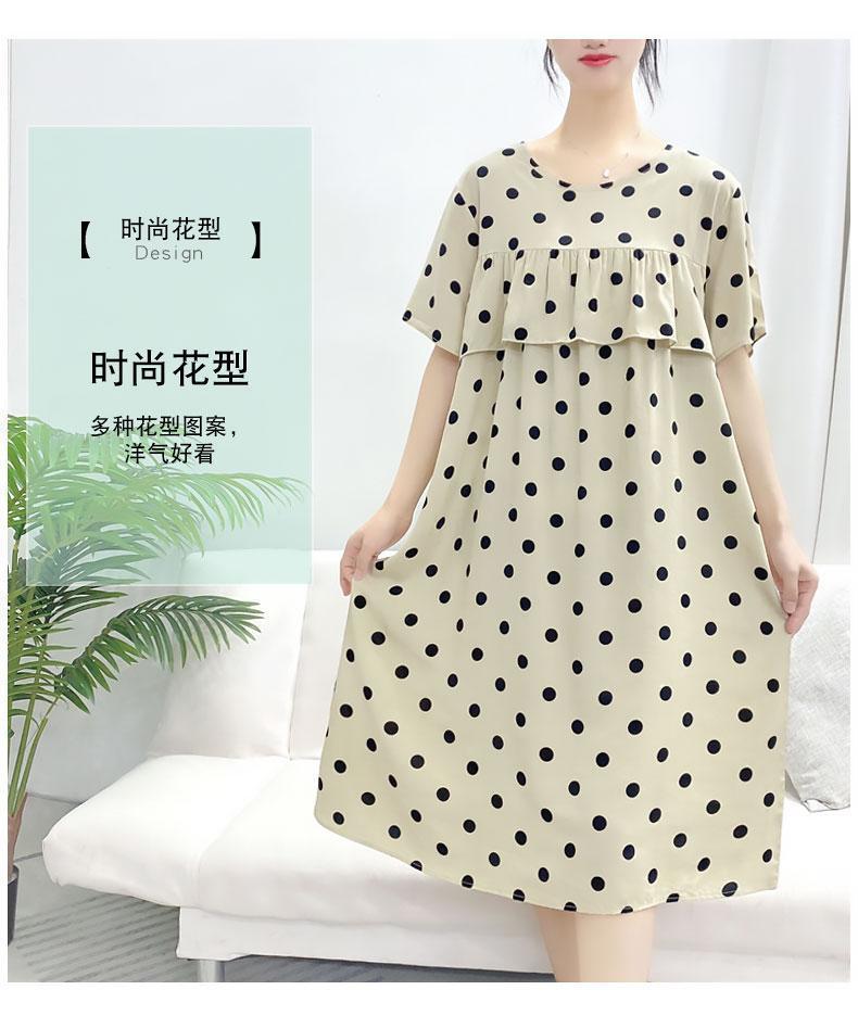 Product Introduction of Cotton and silk short-sleeved dress, summer new anti-bumping loose nightdress loose can be worn outside thin loungewear women 26