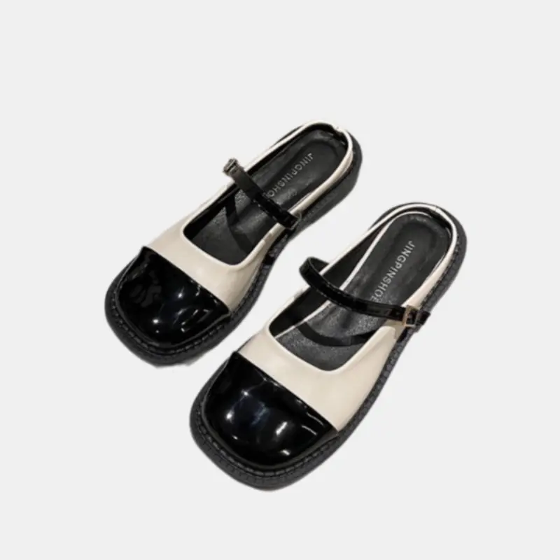 Giày Búp Bê Nữ Lolita Choice SC 103036   Da Bóng Mũi Tròn Quai Ngang