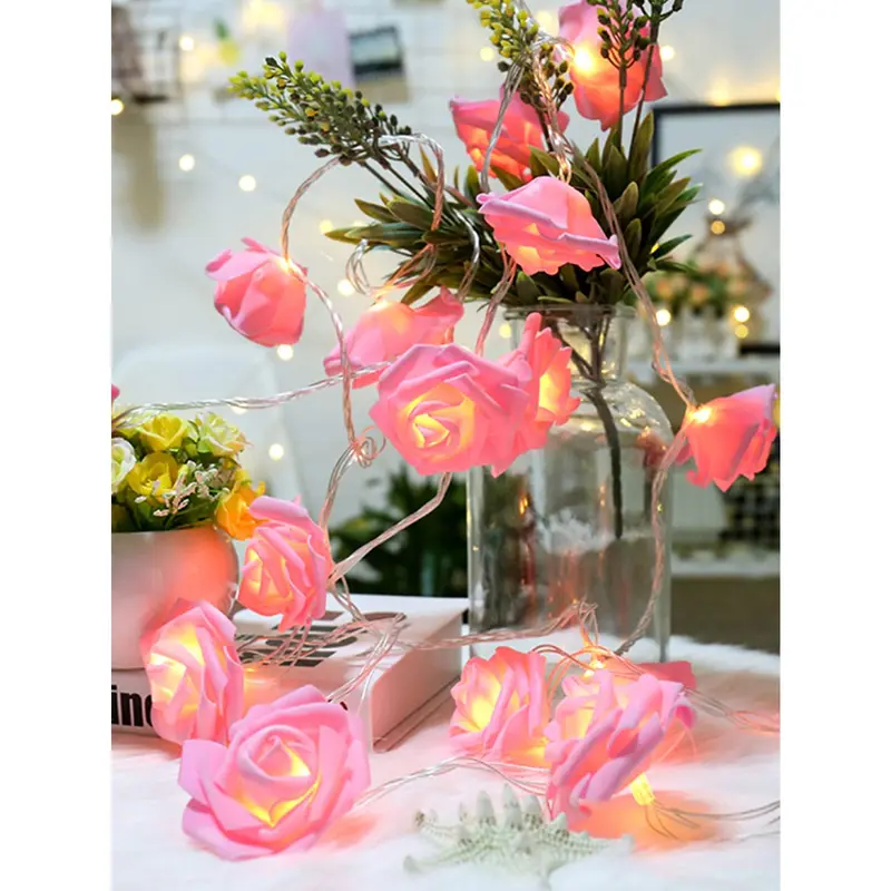 Led Rose Flower String Lights, Indoor Romantic Decoration For Proposal, Birthday, Girls' Room Decor gifts  best  friend scream  mask Ornaments Pink 5