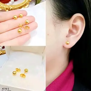 Anting Tindik Pentol Lapis Emas ANTI KARAT Earrings