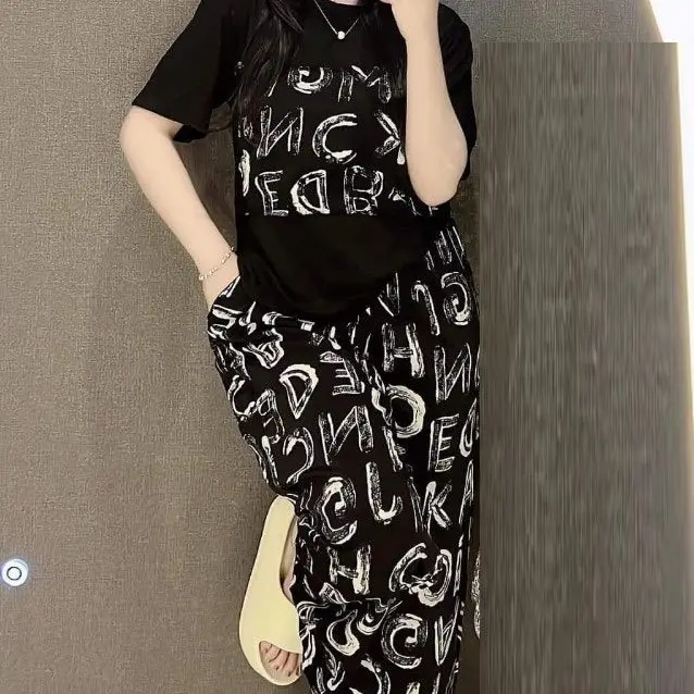 Set Bộ Gân Tăm Lạnh Dành Cho Nữ Mix Áo Form Suông Đi Học Đi Làm Đi Chơi Women Thun Top Voi 3