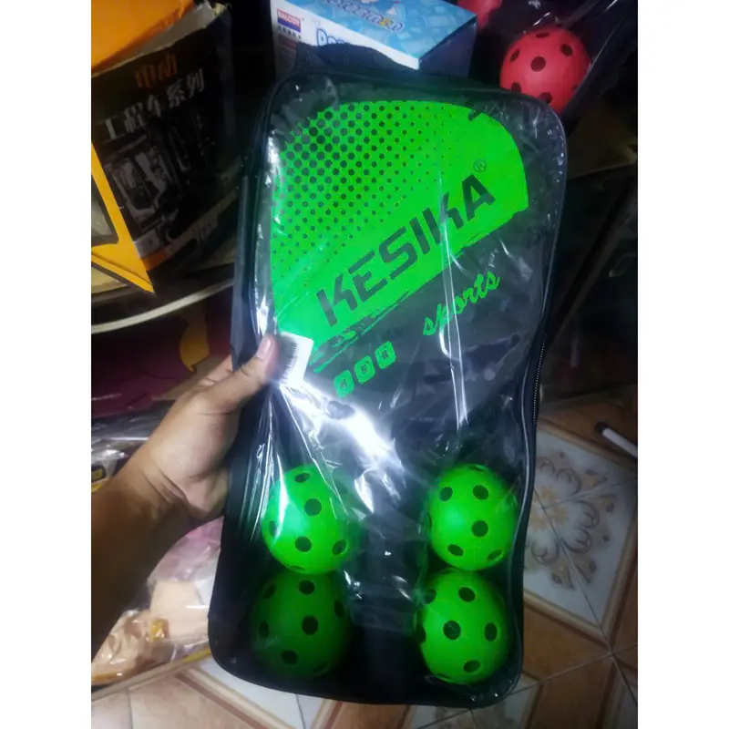 Bộ Vợt  PIckleball Sợi Các Bon Thể Thao Ngoài Trời Vợt Peak ,2 Vợt Kèm 4 Bóng .Vợt Bóng Ném Mỹ 4