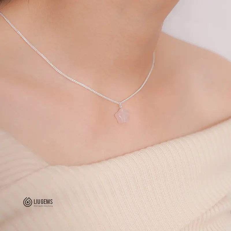 Dây Chuyền Nữ Bạc 925 Liugems Ngôi Sao Đá Thạch Anh Hồng Xinh Xắn, Dễ Thương, Thời Trang DC26 (Mua một, tặng một hộp đựng trang sức + một khăn lau bạc miễn phí) 8