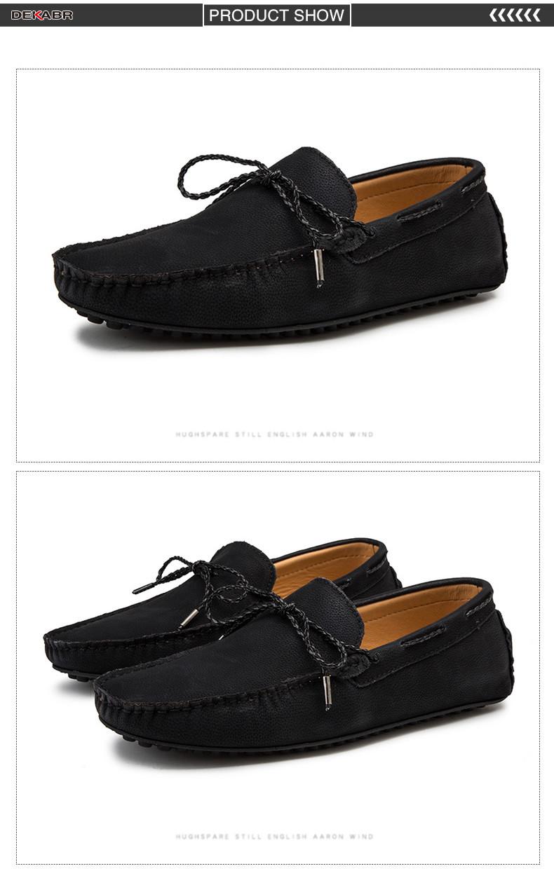 Product Introduction of DEKABR Fashion Spring and Autumn Style Soft Moccasins Men Loafers High Quality Leather Shoes Men Flats Driving Shoes Big Size 40