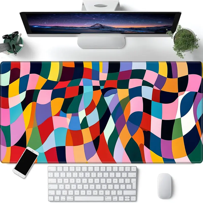 Abstract Colorful Pattern Mouse Pad, Rectangle Gaming Mouse Pad, Non-Slip Mousepad, Office Desk Keyboard Mouse Mat for Home Office Game Room Desk 3