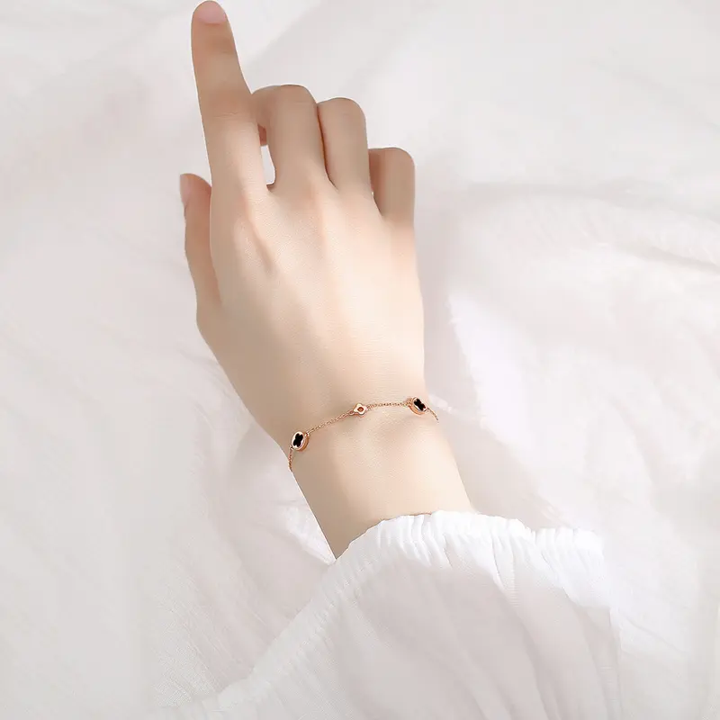 Vòng Tay Cỏ Ba Lá, Bạc Sterling 925, Dành Cho Phụ Nữ, Phong Cách Hàn Quốc, Thời Trang Phổ Biến Ins, Thanh Lịch Và Đơn Giản, Trang Sức Mã Não, Hàng Mới Về 1