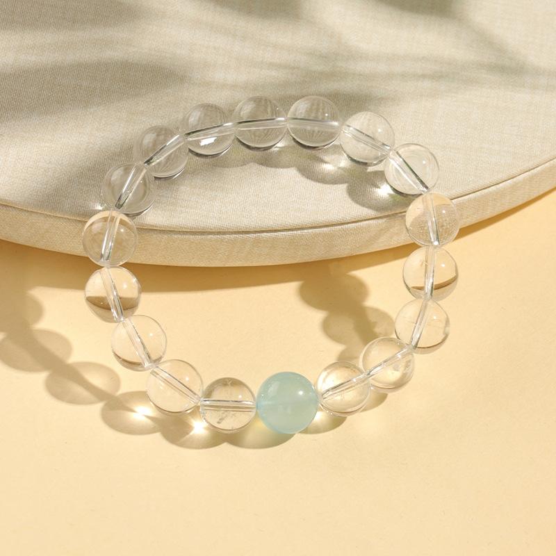 Product Introduction of 7A Natural White Crystal Aquamarine Bracelet Attract wealth, Lucky Wish bracelet Zodiac year luck boost stress  rings stress  rings 10