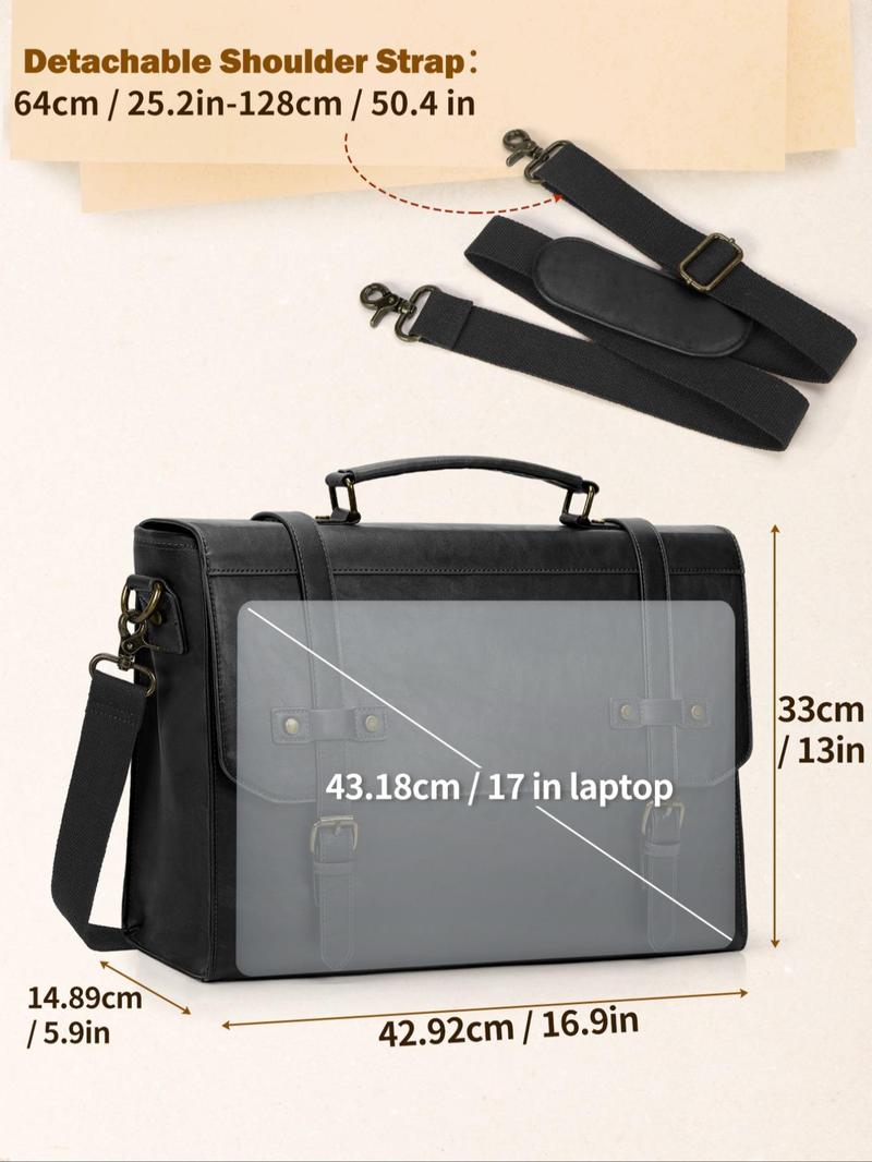 Product Introduction of Men's Elegant Vintage Solid Color Briefcase, Fashionable Large Capacity Laptop Bag, Casual Trendy Versatile High-quality Daily Commuting Bag 1