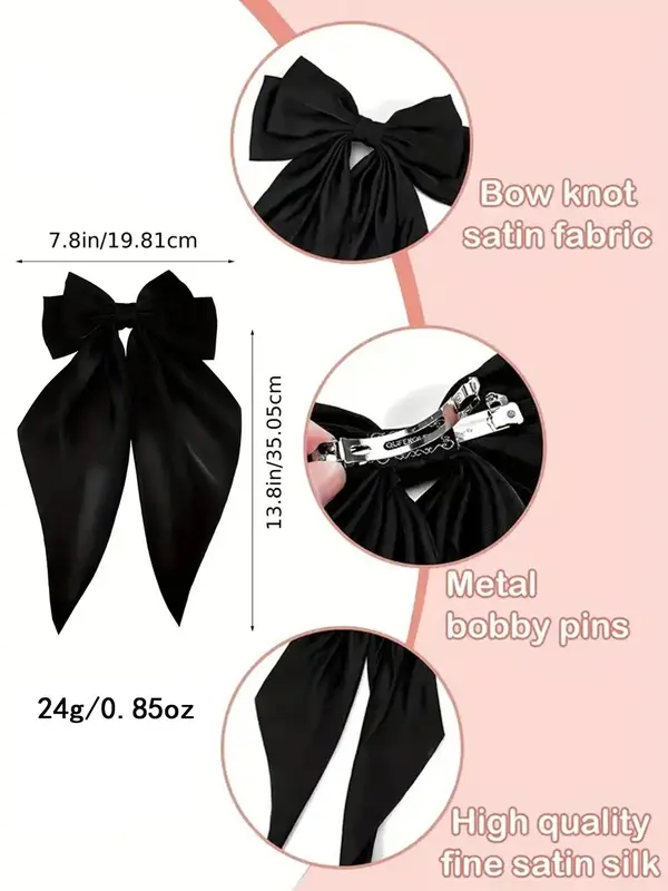 Elegant Tiered Layered Bowknot Decorated French Hair Clips, Gifts for Her, Bow Trend Hairstyles, Large Size French Claw Clip, Hair Accessories for Party & Back To School, Gift for Girlfriend, Barrettes, Ponytail Hair Clip 1