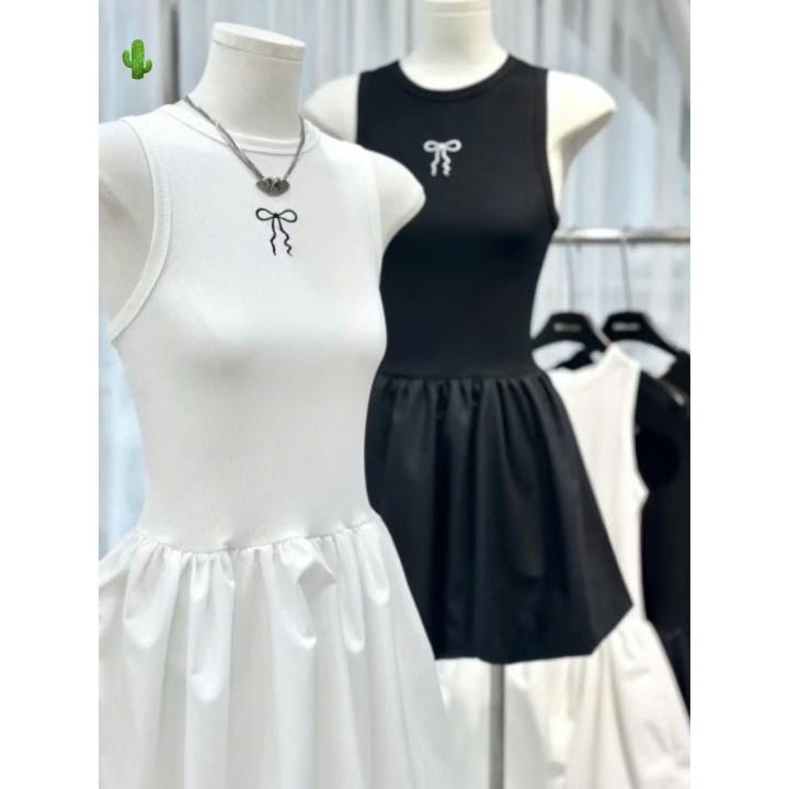 Product Introduction of Đầm dáng bí phồng thêu nơ phong cách dễ thương Dress 2