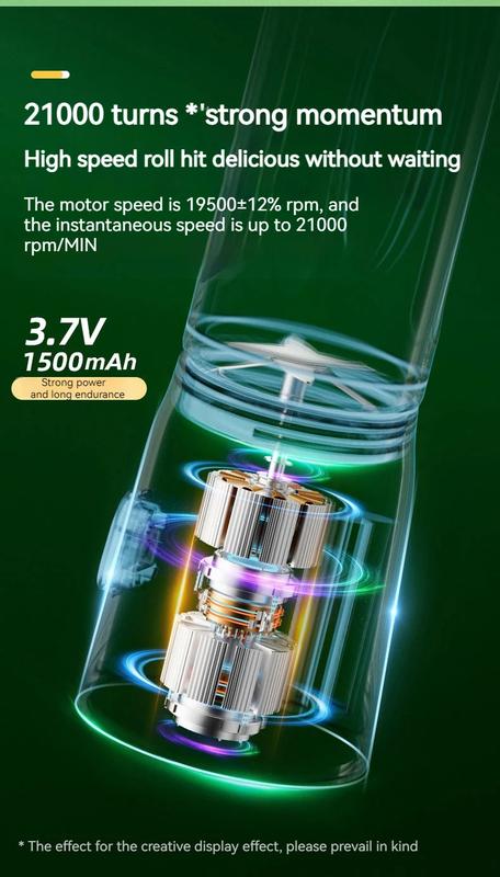 Product Introduction of Portable Wireless Blender Electric Fruit Juicer Machine For Orange Ice Crushing 10 Blades Auxiliary Food Machine 1500mA Mixer juiceblender fruit blender 19