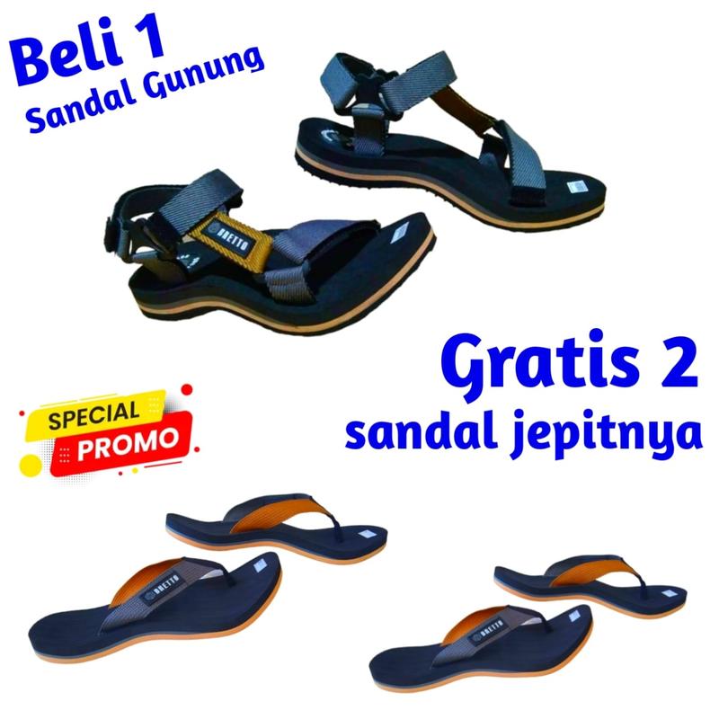 HOT Beli 1 Sandal gunung Gratis 2 Sandal jepit/promo Beli1 gratis2 sandal  pria terbaru/sandal gunug dewasa/sandal/sandal gunung pria dewasa/saandal gunung pria outdoor Sandal Karet Kasual Canvas 6