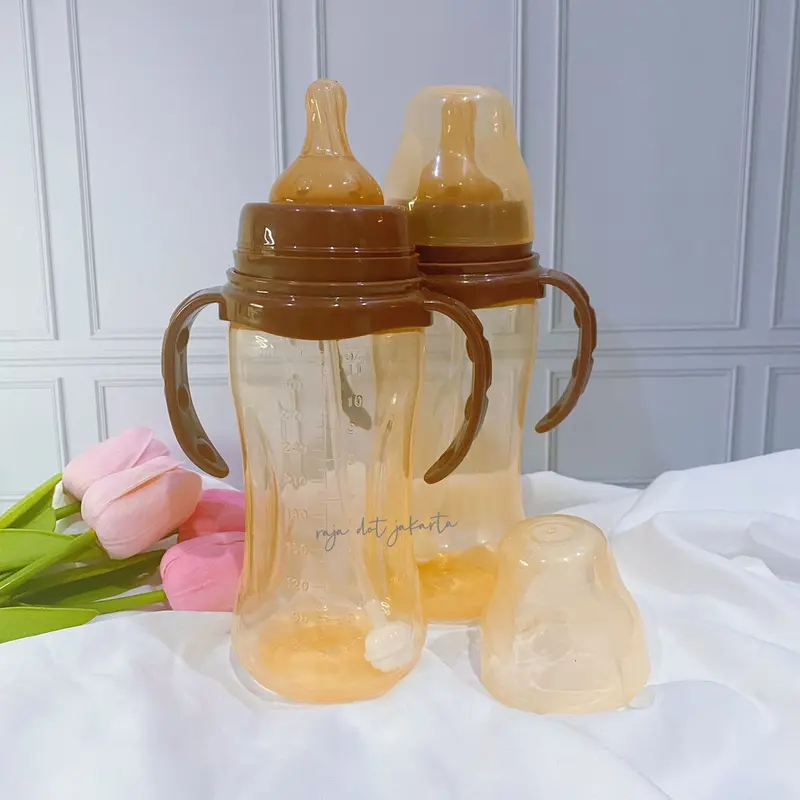 Botol susu jumbo 330ml dengan selang anti sedak sudah bpa free / botol gagang bahan tebal Bola Sedotan Accessories Bayi Minum Bottle 1