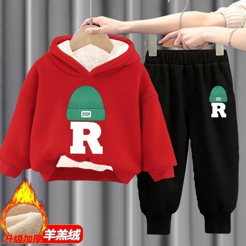 Product Introduction of Bộ Áo Len Lót Lông Cừu Cho Bé Trai Và Trẻ Em, Hai Mảnh, Có Mũ Trùm Đầu, Thích Hợp Cho Bé Và Trẻ Em, Quần Áo Mùa Thu Và Mùa Đông, Thời Trang, Năm 2025 5