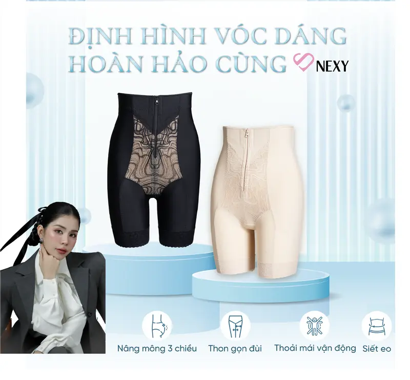 {Snexy- Quần định hình }:[ Ren hoa tiết sóng - New cải tiến ] Quần Định Hình NÂNG MÔNG 3D hỗ trợ nâng mông + gen bụng cho nữ. Kháng khuẩn 7A, quần gen nịt bụng cao cấp. Quần định hình eo chất lượng 0