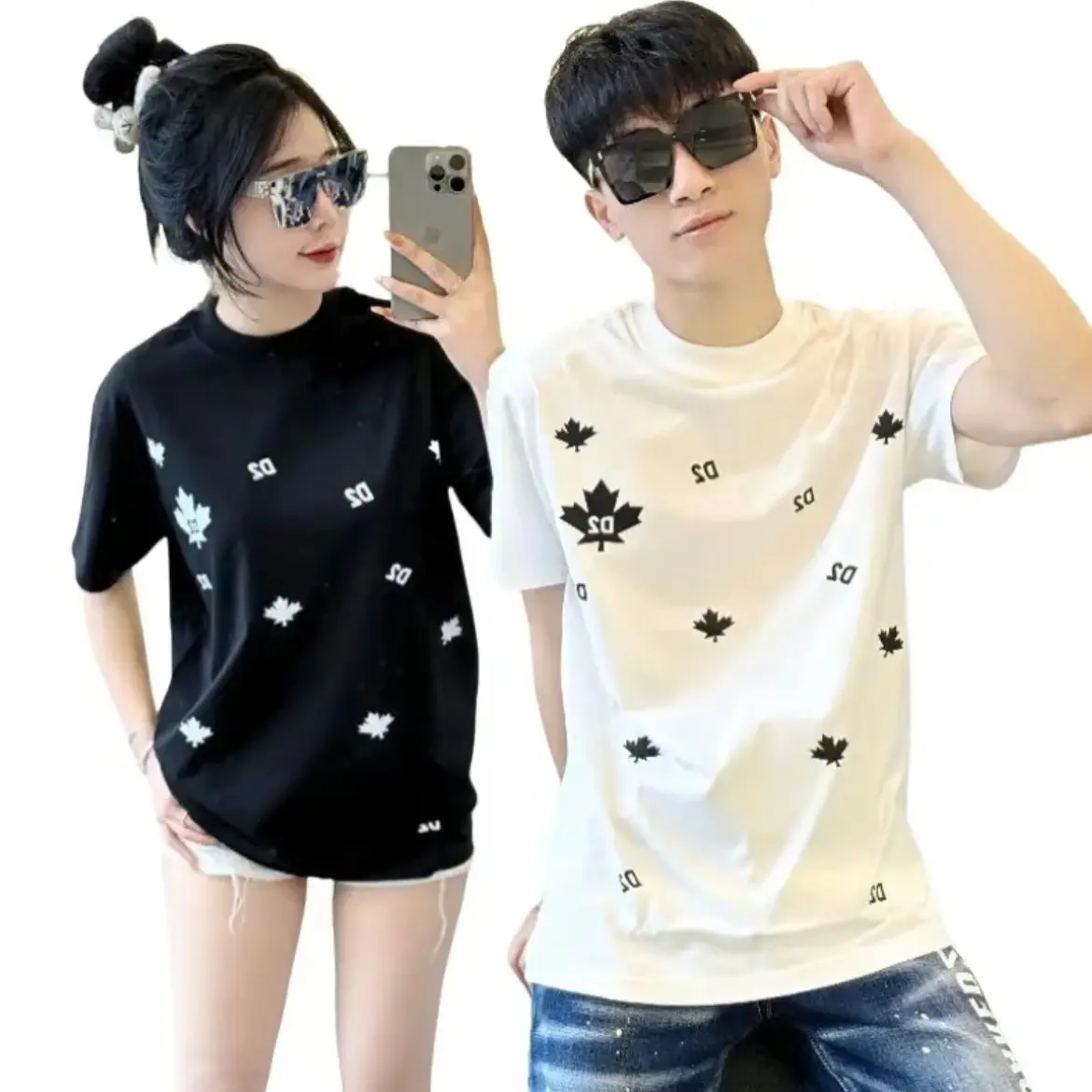 Áo thun cổ tròn Top menswear Unisex D2, 2 màu - Nam Nữ