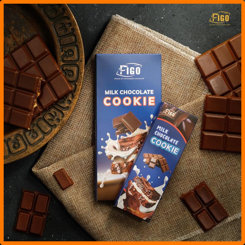 [Chính hãng]  Milk Chocolate nhân bánh Cookie FIGO thanh 20gr,50gr | Kẹo Socola sữa 50% Cacao nhân Cookie, giòn thơm,tan ngay trong miệng, chất lượng Food Snack 6