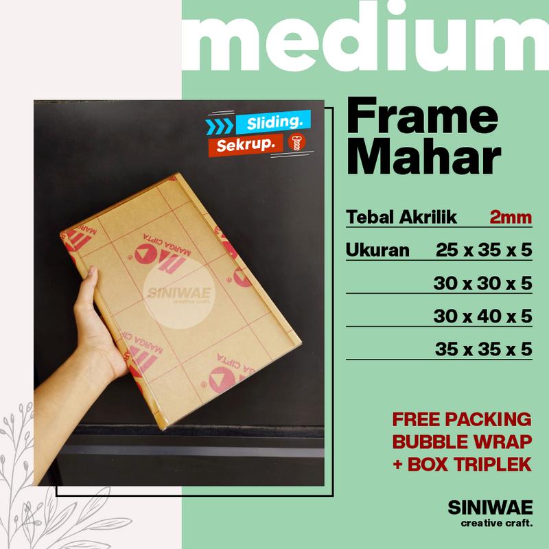 Frame Mahar Akrilik 2mm 30x30 25x35 30x40 35x35 Box Kotak Mahar - Shop ...
