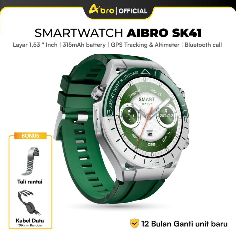 Jam Smartwatch Aibro SK41 Tali Rantai | GPS Tracking | Altimeter ...