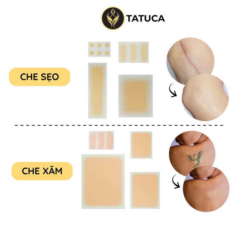 Miếng dán che sẹo hình xăm tiệp màu da TATUCA 3 màu da A1002