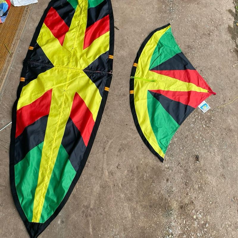 Áo diều in nhiệt 1m7 và 2m-2m5- Mẫu xương cá xanh