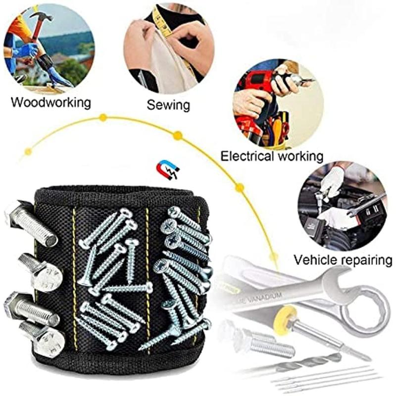 Multifunctional Magnetic Wrist Tool Bag, 1 Count Multipurpose Magnetic Wrist Tool Bag, Tool Organizer for Nails, Drills, Perfect Gift for Handyman 3