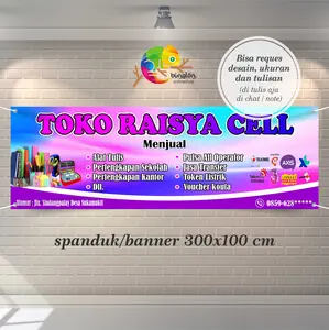 Spanduk Banner Toko ATK, Konter, Pulsa, Sembako, Dll