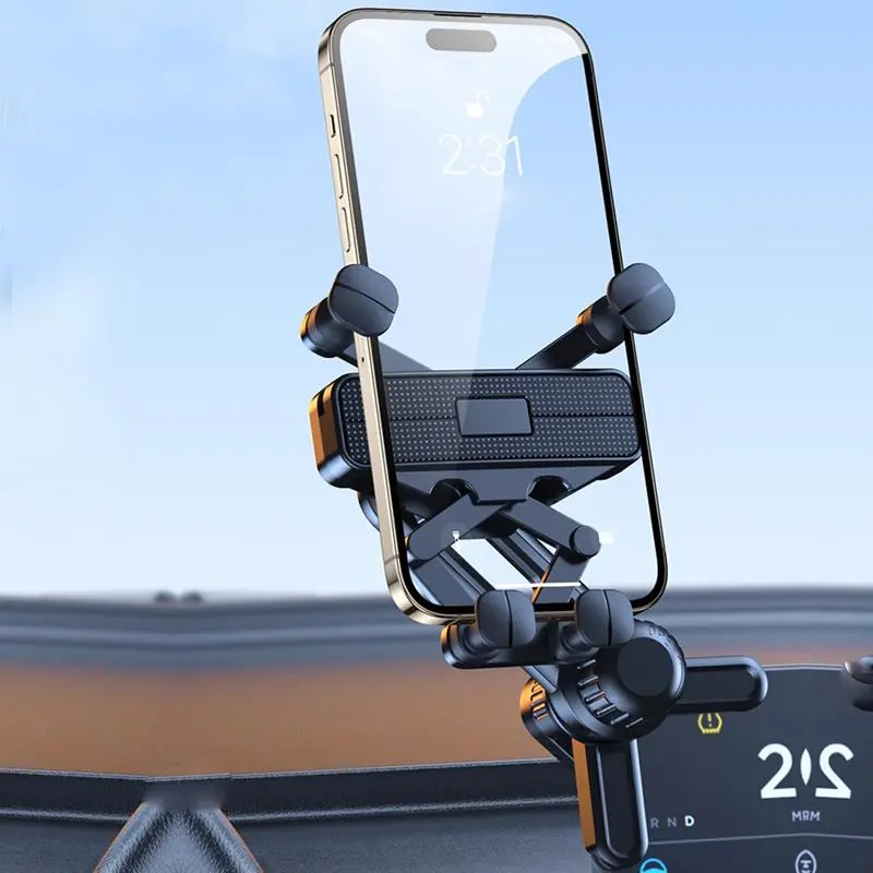 Car Phone Holder, Gravity Car Phone Holder, Central Control Navigation Screen Display Clip, Suitable for Car Screen Notebook Computer, Compatible with Most iPhone, Android & Smart Phones 5