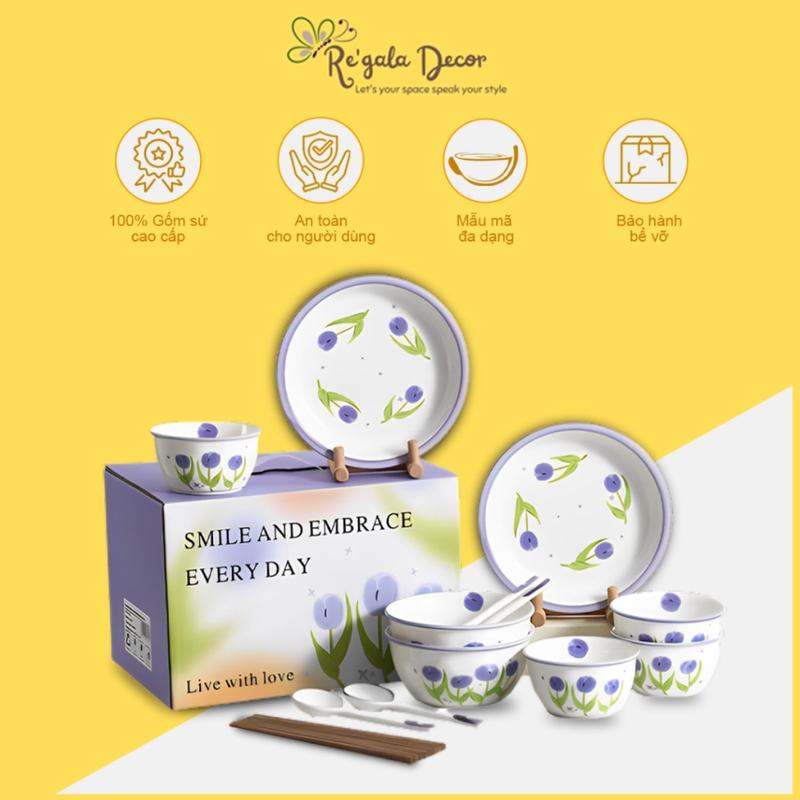 Bộ Bát Đũa Sứ Re'gala Decor - Set Bát Đũa, Chén Dĩa Sứ Cao Cấp ,Đa Dạng Kiểu…