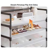 Gambar Paus Biru - Rak Sepatu 2-6 Tingkat Rangka Besi Penutup Anti Debu Serbaguna & Aesthetic Minimalis - D173-3 | 56CM 2 Lps dari Paus Biru Indonesia Kab. Tangerang 5 Tokopedia